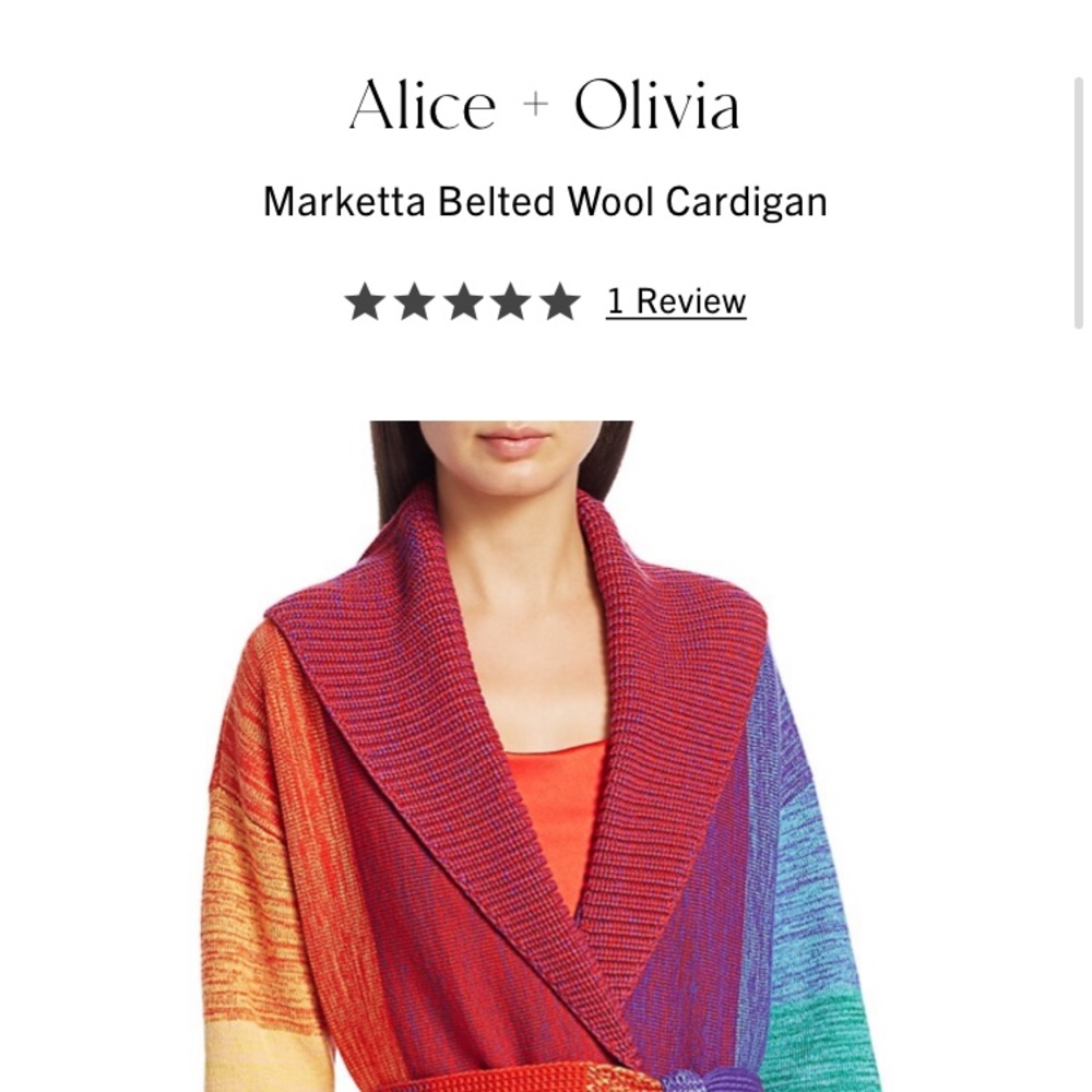 ISO M/L ALICE & OLIVIA MARKETTA RAINBOW CARDIGAN!